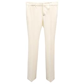 Gucci-Pantalones de sastre Gucci en lana color marfil-Blanco,Crudo