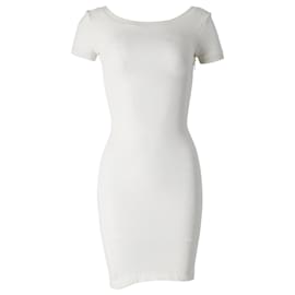 Dsquared2-Dsquared2 Mini Bodycon Dress in White Viscose-White