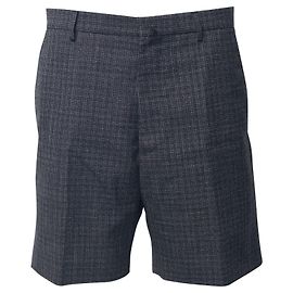Bermuda Lanvin a Quadri in Poliestere Grigio Grigio
