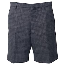 Lanvin-Lanvin Checked Bermuda Shorts in Grey Polyester -Grey