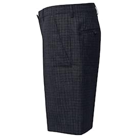 Lanvin-Lanvin Checked Bermuda Shorts in Grey Polyester -Grey