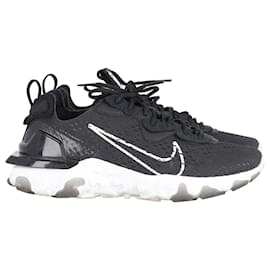 Nike-Nike React Vision Low-Top-Sneaker aus schwarzem und weißem Polyester-Mehrfarben