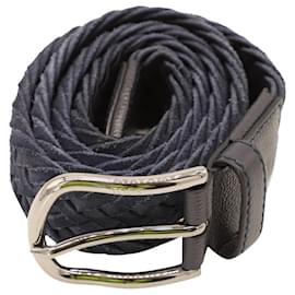 Tod's-Tod‘s Woven Belt in Blue Suede-Blue