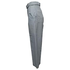 Proenza Schouler-Proenza Schouler Pantalones de pernera ancha con cinturón en algodón azul claro-Azul,Azul claro