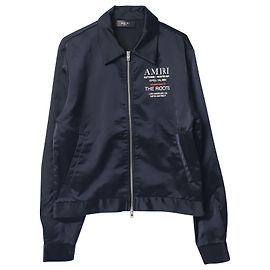 Amiri Logo A/W Bomber Jacket in Black Nylon Black