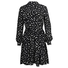 Abito a pois a maniche lunghe Kate Spade in seta nera Nero