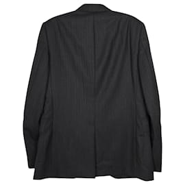 Ralph Lauren-Ralph Lauren Striped Long Sleeve Blazer in Grey Wool -Grey