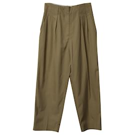 Sandro-Sandro Paris High Rise Tailored Pants in Beige Cotton-Beige