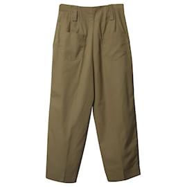 Sandro-Sandro Paris High Rise Tailored Pants in Beige Cotton-Beige