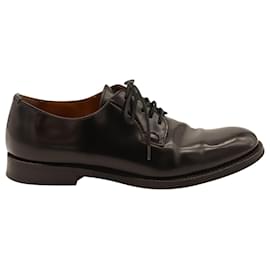 Church's-Church's Lace Up Derby Shoes in Black Leather-Black