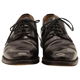 Church's-Church's Lace Up Derby Shoes in Black Leather-Black