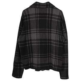 Ralph Lauren-RRL Plaid Knit Jacquard Jacket in Grey Cotton-Grey