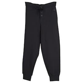 Alexander Mcqueen-Alexander McQueen Tonal Embroidered Sweatpants in Black Cotton-Black