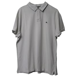Etro-Etro Jersey Polo Shirt with Decorative Greca in White Cotton-White