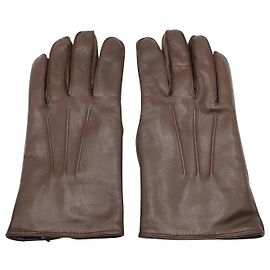 Luvas Ralph Lauren Full Finger em couro marrom Marrom