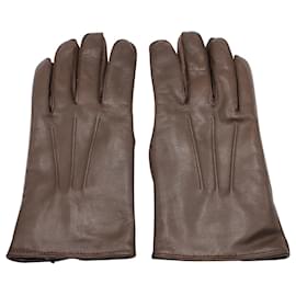 Ralph Lauren-Ralph Lauren Full Finger Gloves in Brown Leather -Brown