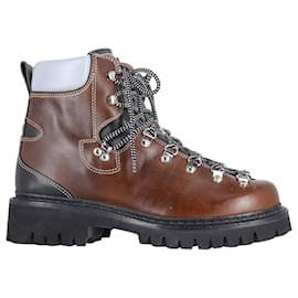 Dsquared2-Dsquared2 New Hiking Boots in Brown Leather-Brown