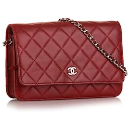 Chanel-Chanel Red Caviar Wallet On Chain-Red