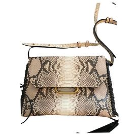 Borsa Isabel Marant in pelle effetto pitone avorio Stampa python Bianco sporco