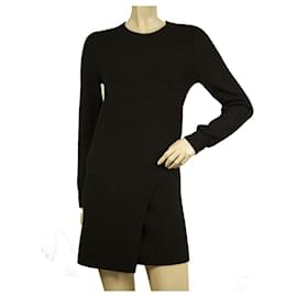 Isabel Marant Etoile-Isabel Marant Etoile Mini vestido de manga larga de punto de alpaca de lana negra tamaño 38-Negro