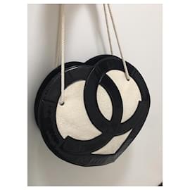 Chanel-sac coeur-Noir,Crème