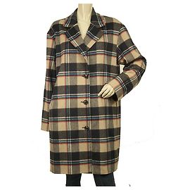 SET Urban Deluxe Blue Beige Checked Knee Length Coat size 40 GER, 44 IT Multiple colors