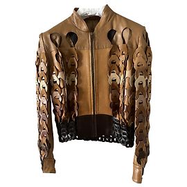 Maison Martin Margiela leather jacket Brown