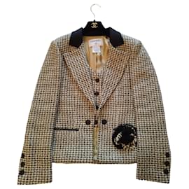 Chanel-Chanel jacket in black and white tweed-Black,White