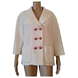Chanel-Chanel jacket in white tweed-White