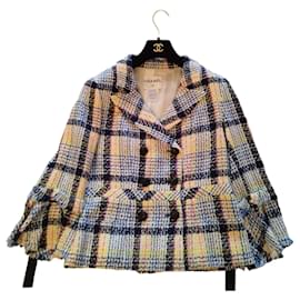 Chanel-Chanel multicolored jacket with black ribbons-Multiple colors