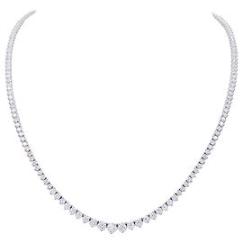 inconnue Collar río de oro blanco, diamantes. Otro
