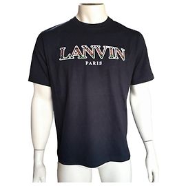 Camiseta Lanvin bordada de algodón azul oscuro Azul oscuro