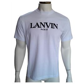 Camiseta Lanvin bordada de algodón blanca Blanco