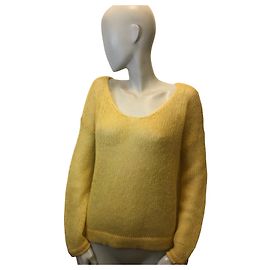 Sézane Oversized-Pullover aus Wolle und Mohair Gelb