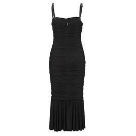 Robe Dolce & Gabbana en jersey de viscose noire drapée Noir