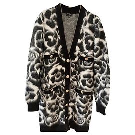 Chanel FW20/21 ALPAKAMANTEL/STRICKWARE/JACKE Schwarz Weiß