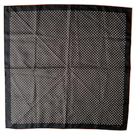 Hermès-Petit foulard géométrique noir/orange-Noir