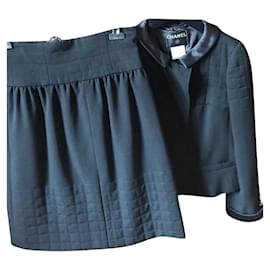 Chanel-2006 Chanel Skirt Suit Wool Silk-Black