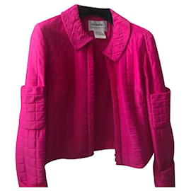 Chanel-Quilted Pink Bomber Jacket-Pink
