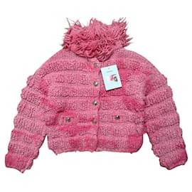 Chanel-Sold out 2020 Runway Blouson Jacket Alpaca Wool-Pink
