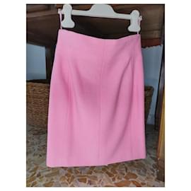Chanel-1995 COLLECTION WOOL SKIRT-Pink