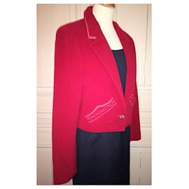 Agnès b.-AGNES B TRENDY WOOL TAILORED JACKET T3 OR T40/42-Red