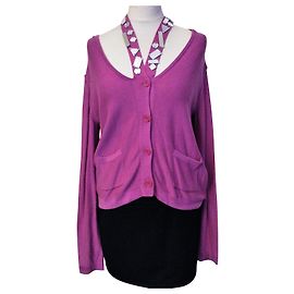 SONIA RYKIEL SUÉTER CHALECO POP COLLAR GLASS RAYA T 42/46 Rosa