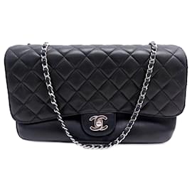 Chanel-CHANEL CLASSIC TIMELESS HANDBAG 4 HAND BAG BLACK LEATHER BELLOWS-Black