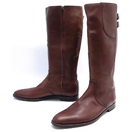 SAPATOS JOHN LOBB BOTAS DE MONTAGEM BELVOIR 10.5 45.5 Botas de equitação de couro Marrom