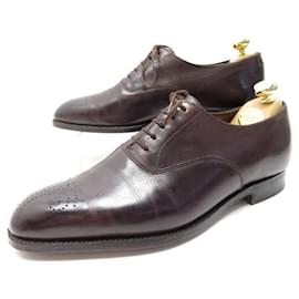 Autre Marque-CROCKETT AND JONES RICHELIEU SHOES 7E 41 BROWN LEATHER STAINLESS STEEL SHOES-Brown