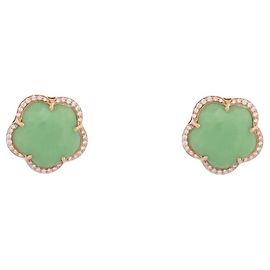 NOVE ORECCHINI PASQUALE BRUNI ORO ROSA GOOD TONE CRISOPRASO DIAMANTE D'oro