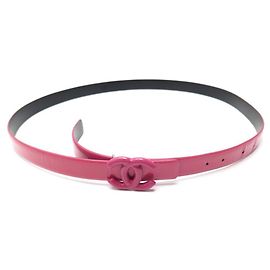 HEBILLA CHANEL CINTURÓN CC T LOGO 90 36 CINTURÓN CHAROL ROSA Rosa