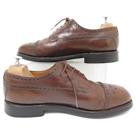 JM Weston-JM WESTON SHOES 579 DERBY TRIPLE INSOLES 8.5E 42.5 WIDE LEATHER SHOES-Brown
