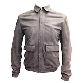 Christian Dior-JACKET DIOR MEN JACKET HARRINGTON HEDI SLIMANE M 48 NUBUCK LEATHER JACKET-Brown